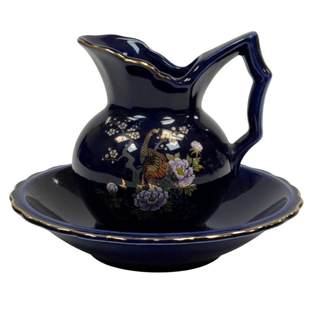 Miniature Colbalt Blue Pitcher & Bowl Set - Picture 6 of 6